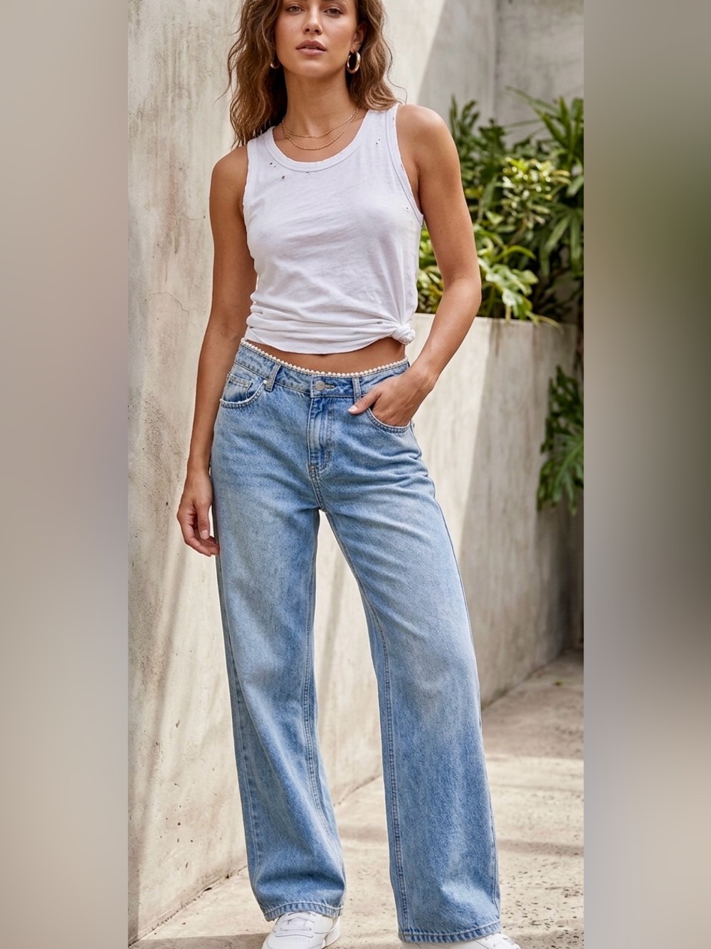 PTCL Blue Denim Jeans special trimmed with pearls - Picture 3 of 10